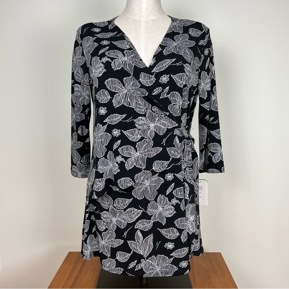 Clara Sun Woo Side Tie Tunic. 3/4 Length Sleeve.